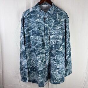 Wohali Outdoors‎ Elements Aqua Wave Long Sleeve Fishing Shirt Men's Large Vented